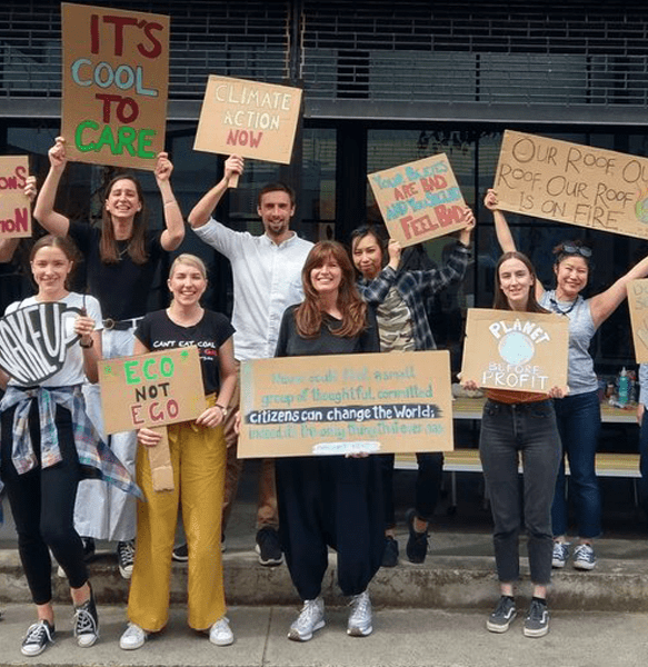 KeepCup team holding placards for climate march