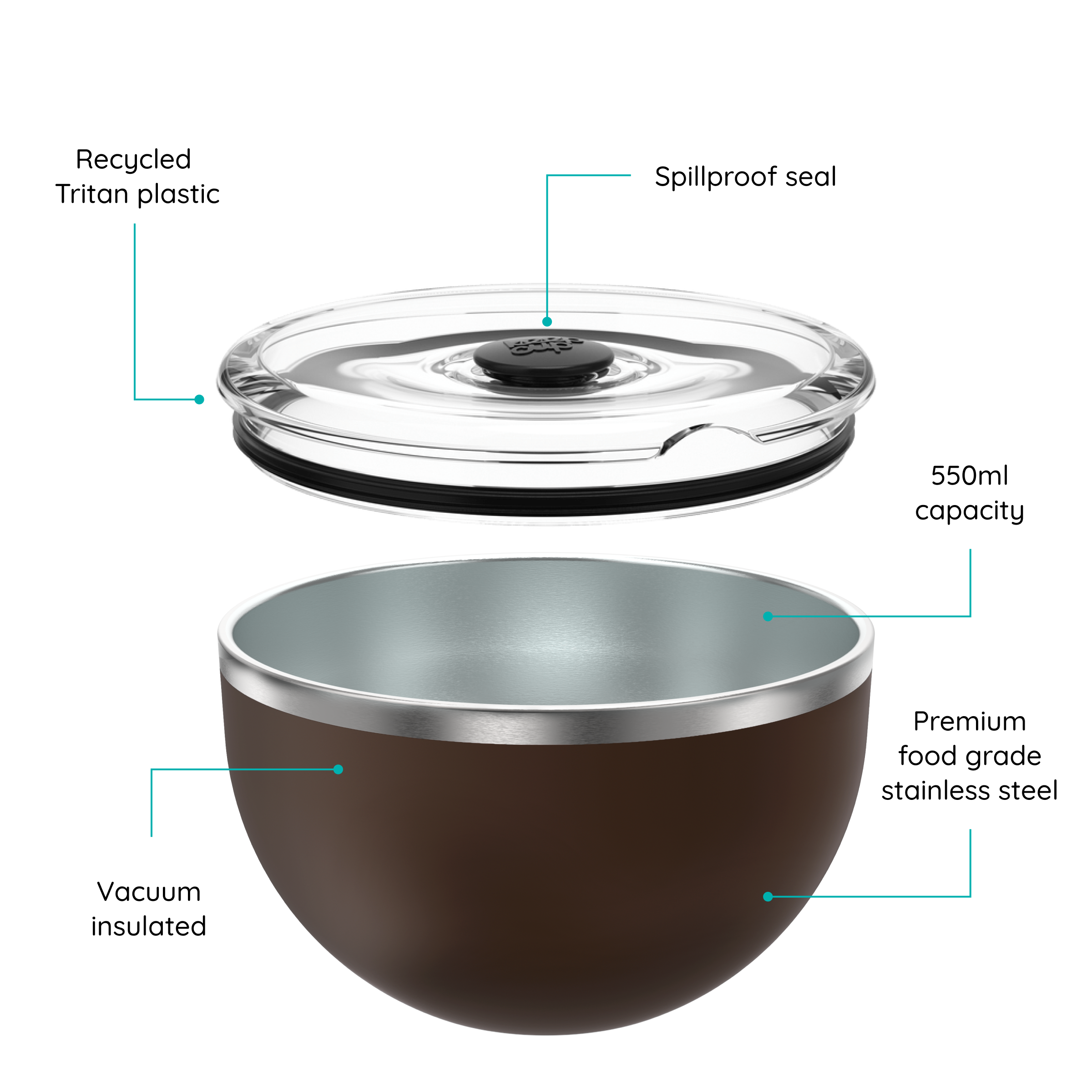 Go Bowl Luxe - Flat Lid | Chocolate