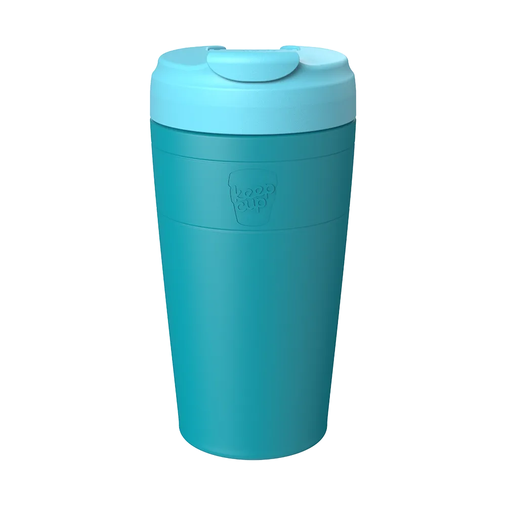 Large Cloud Blue and green KeepCup stainless steel travel mug