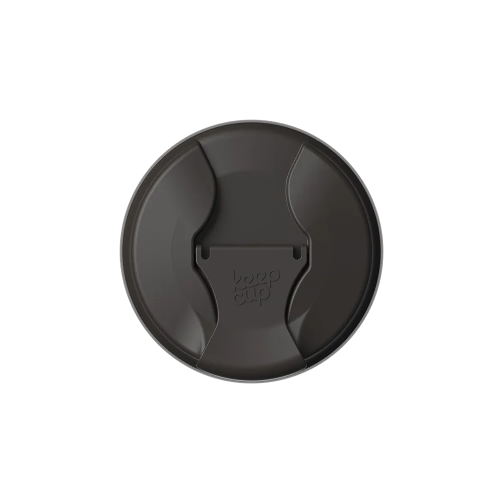 Black flip lid with 'KeepCup' branding on a white background