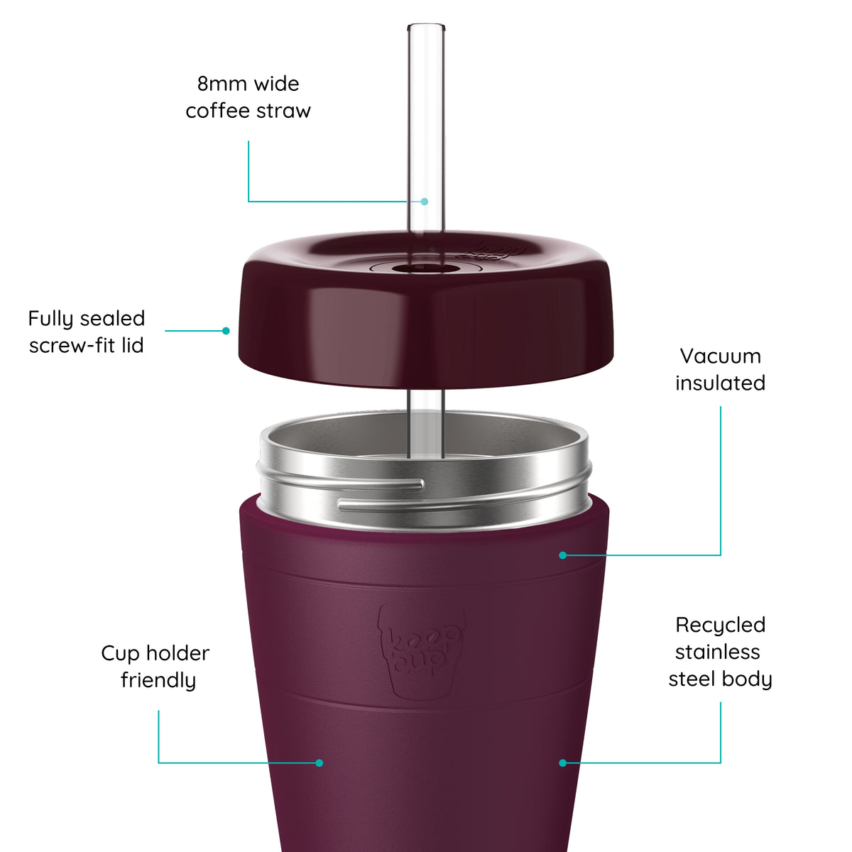 Commuter Cold Cup - 12oz | Mulberry